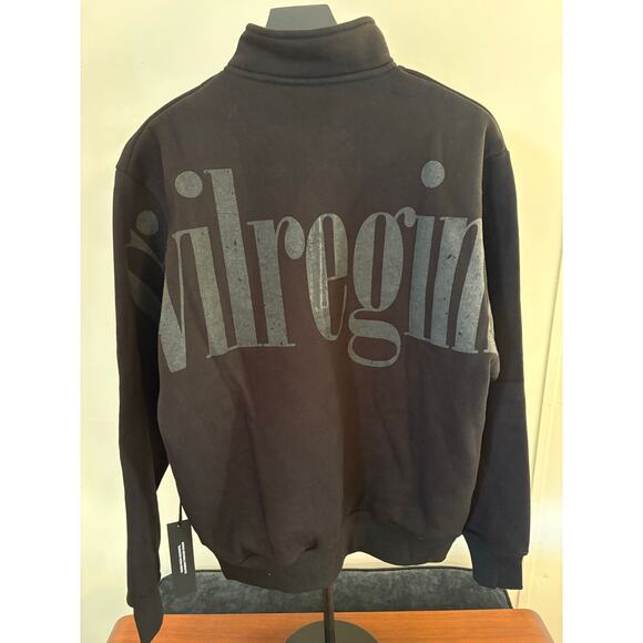 SZ M - NWT BLK quarter zip sweatshirt, Civil Regime - Picture 2 of 2